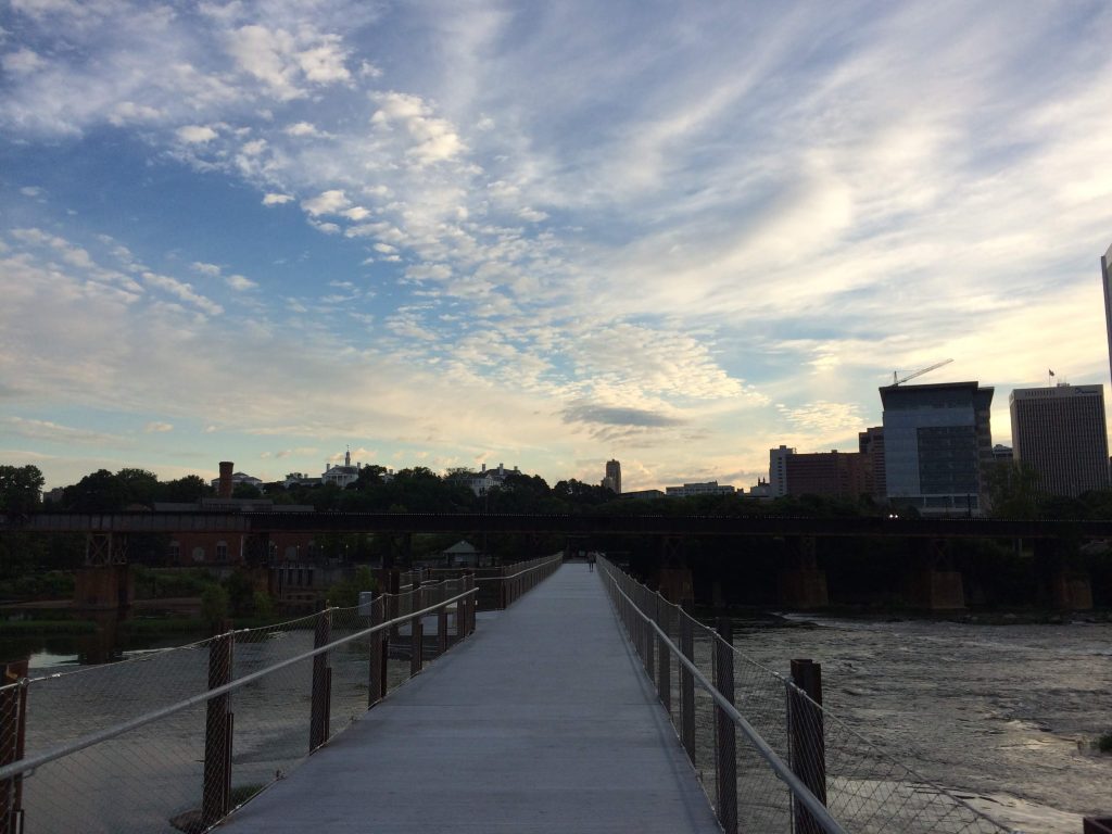 Urban Trail in Richmond, Virginia Crossing the James River